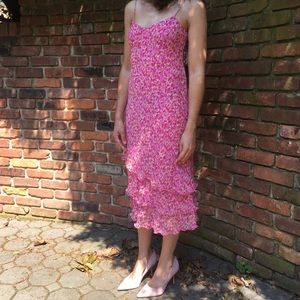 Ann Taylor Petite Floral Dress with tiered skirt